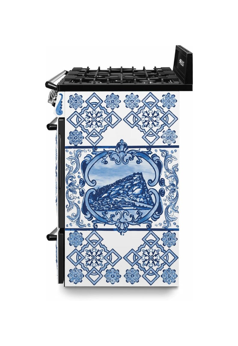 Smeg TR90DGME9 Blu Mediterraneo Cucina da accosto cm. 90x60 - 5 fuochi a gas + 1 forno elettrico - blu mediterraneo