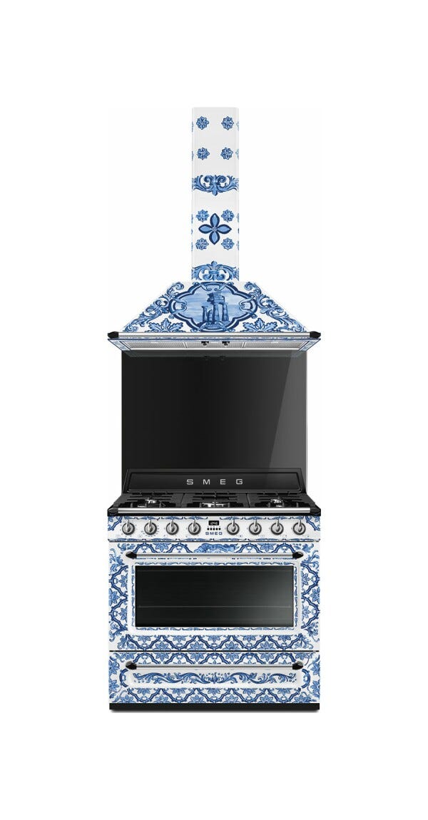 Smeg TR90DGME9 Blu Mediterraneo Cucina da accosto cm. 90x60 - 5 fuochi a gas + 1 forno elettrico - blu mediterraneo