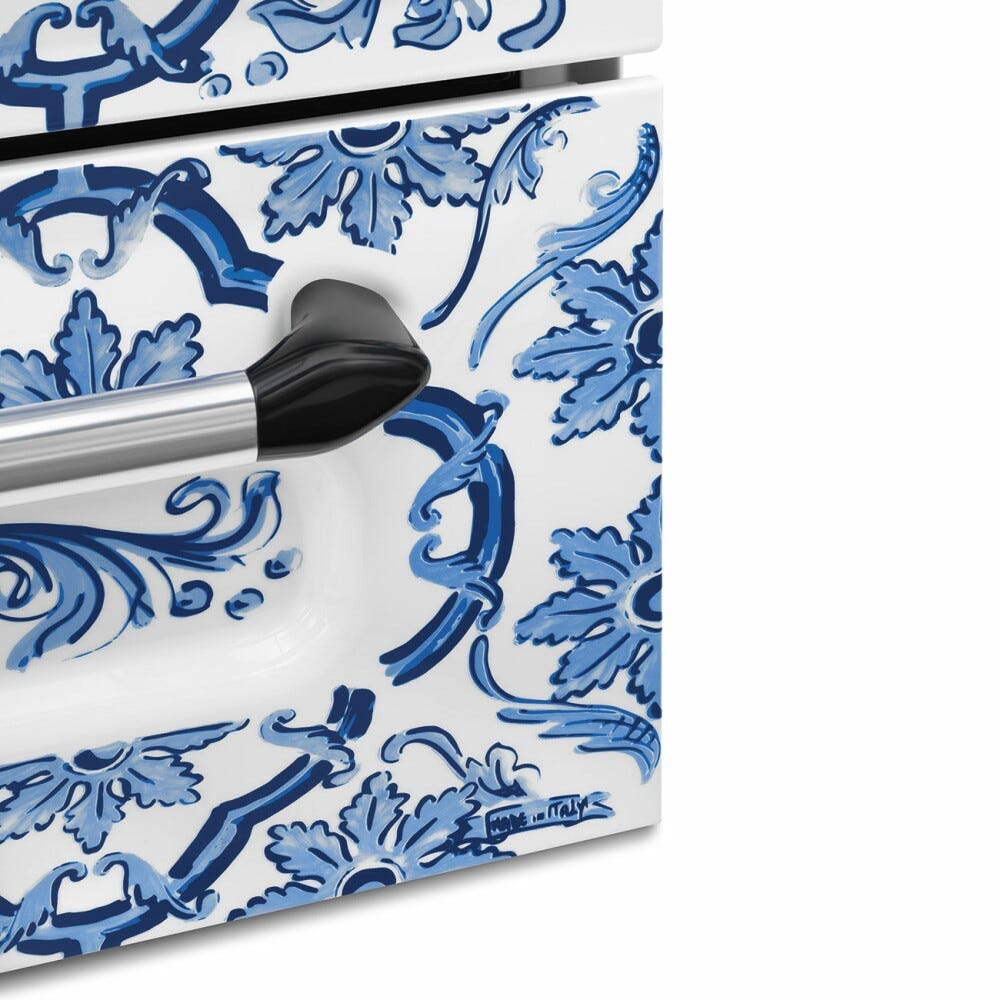 Smeg TR90DGME9 Blu Mediterraneo Cucina da accosto cm. 90x60 - 5 fuochi a gas + 1 forno elettrico - blu mediterraneo