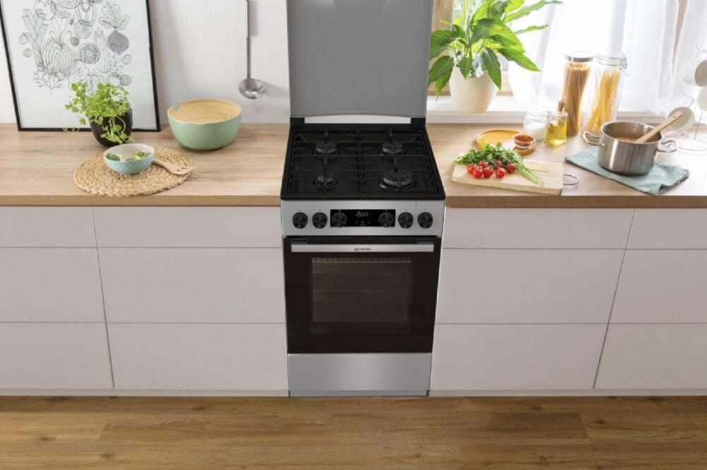 Gorenje GK5C43SH Cucina da accosto cm. 50 - 4 zone a gas + 1 forno elettrico - grigio