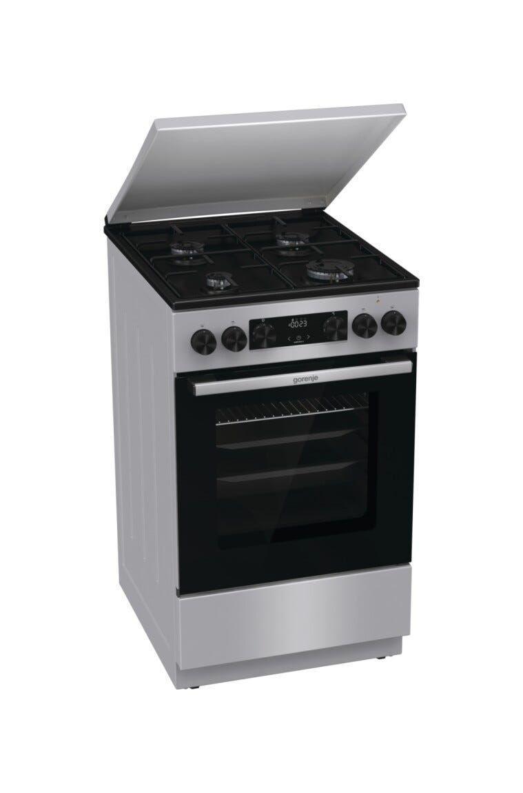 Gorenje GK5C42SJ Cucina da accosto cm. 50 - 4 zone a gas + 1 forno elettrico - grigio