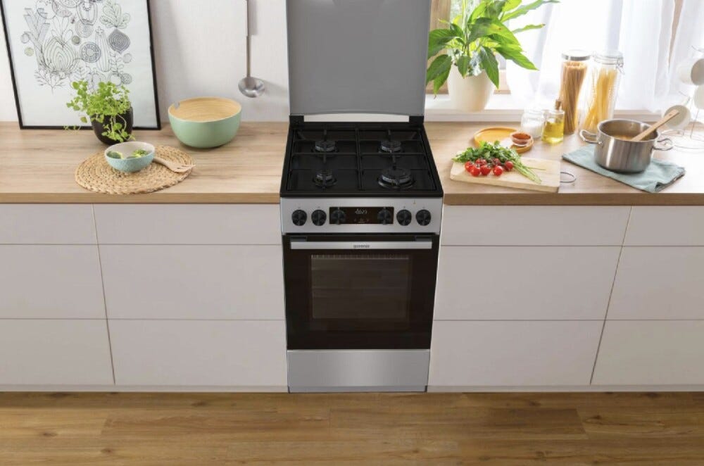 Gorenje GK5C42SJ Cucina da accosto cm. 50 - 4 zone a gas + 1 forno elettrico - grigio