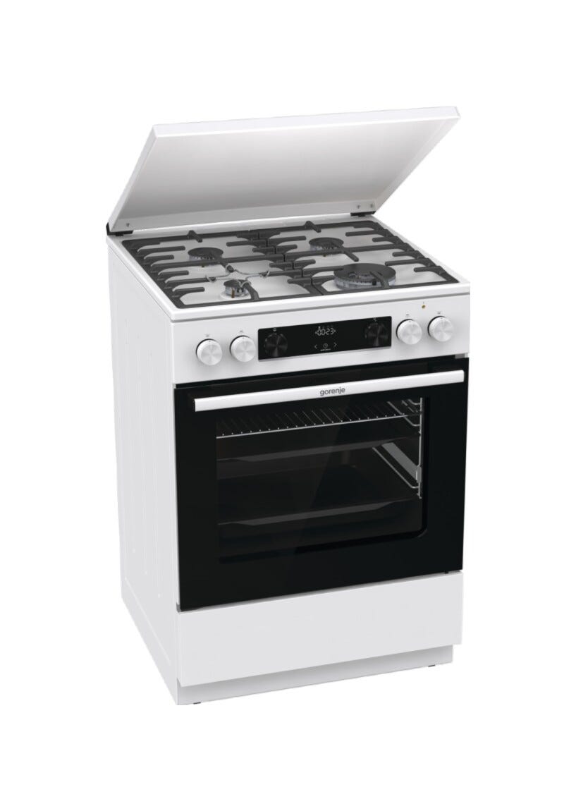 Gorenje GKS6C71WA Cucina da accosto cm. 60 - 4 zone a gas + 1 forno elettrico - bianco