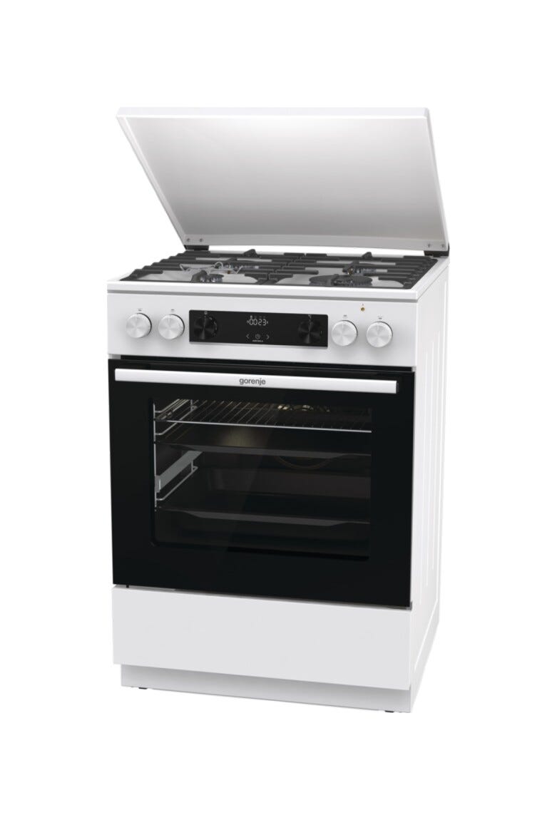 Gorenje GKS6C71WA Cucina da accosto cm. 60 - 4 zone a gas + 1 forno elettrico - bianco