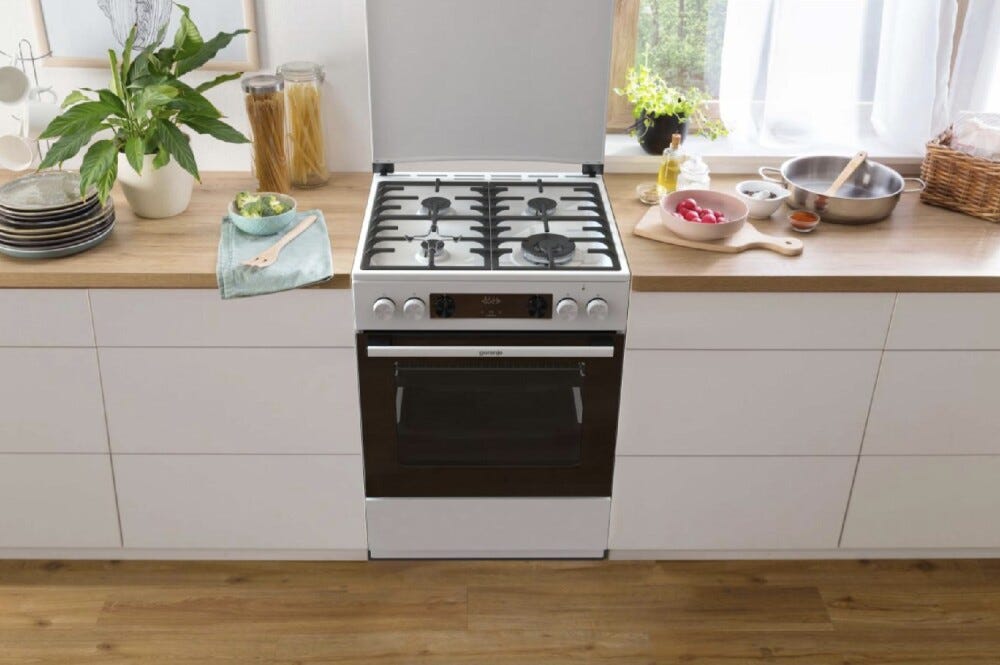 Gorenje GKS6C71WA Cucina da accosto cm. 60 - 4 zone a gas + 1 forno elettrico - bianco