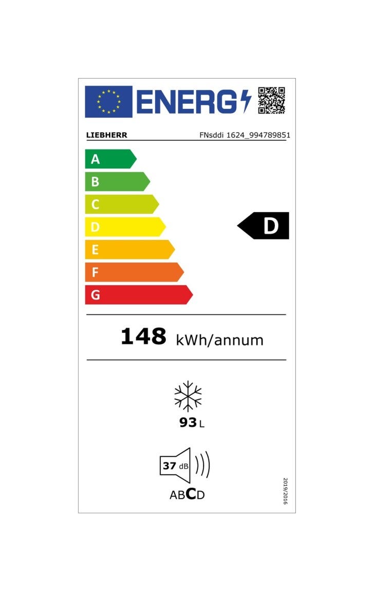 Liebherr FNsddi1624 Plus Congelatore a libera installazione cm. 60 h. 85 - lt. 92 - argento