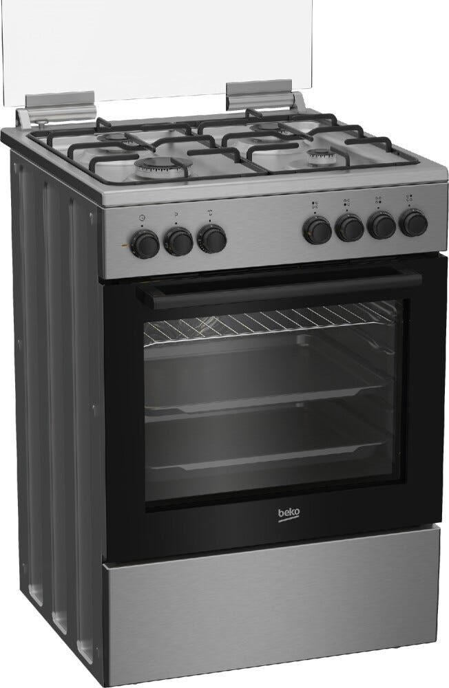 Beko FBE62120XD Cucina da accosto cm. 60 - 4 fuochi gas + 1 forno elettrico - inox