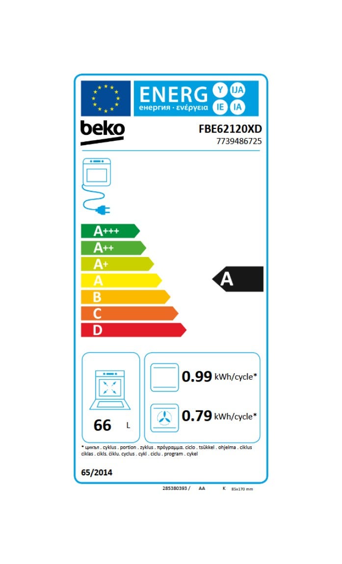 Beko FBE62120XD Cucina da accosto cm. 60 - 4 fuochi gas + 1 forno elettrico - inox