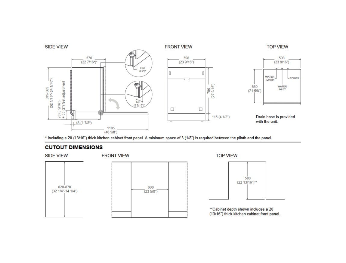 Bertazzoni DW60S3IAPSC Professional Lavastoviglie integrata totale cm. 60 - 16 coperti - cerniere sliding