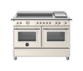 Bertazzoni HER125I2EAVT Heritage Cucina da accosto cm. 120 - 5 zone induzione + 1 piastra elettrica + 2 forni elettrici - scaldavivande - avorio