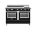 Bertazzoni HER125I2ENET Heritage Cucina da accosto cm. 120 - 5 zone induzione + 1 piastra elettrica + 2 forni elettrici - scaldavivande - nero opaco