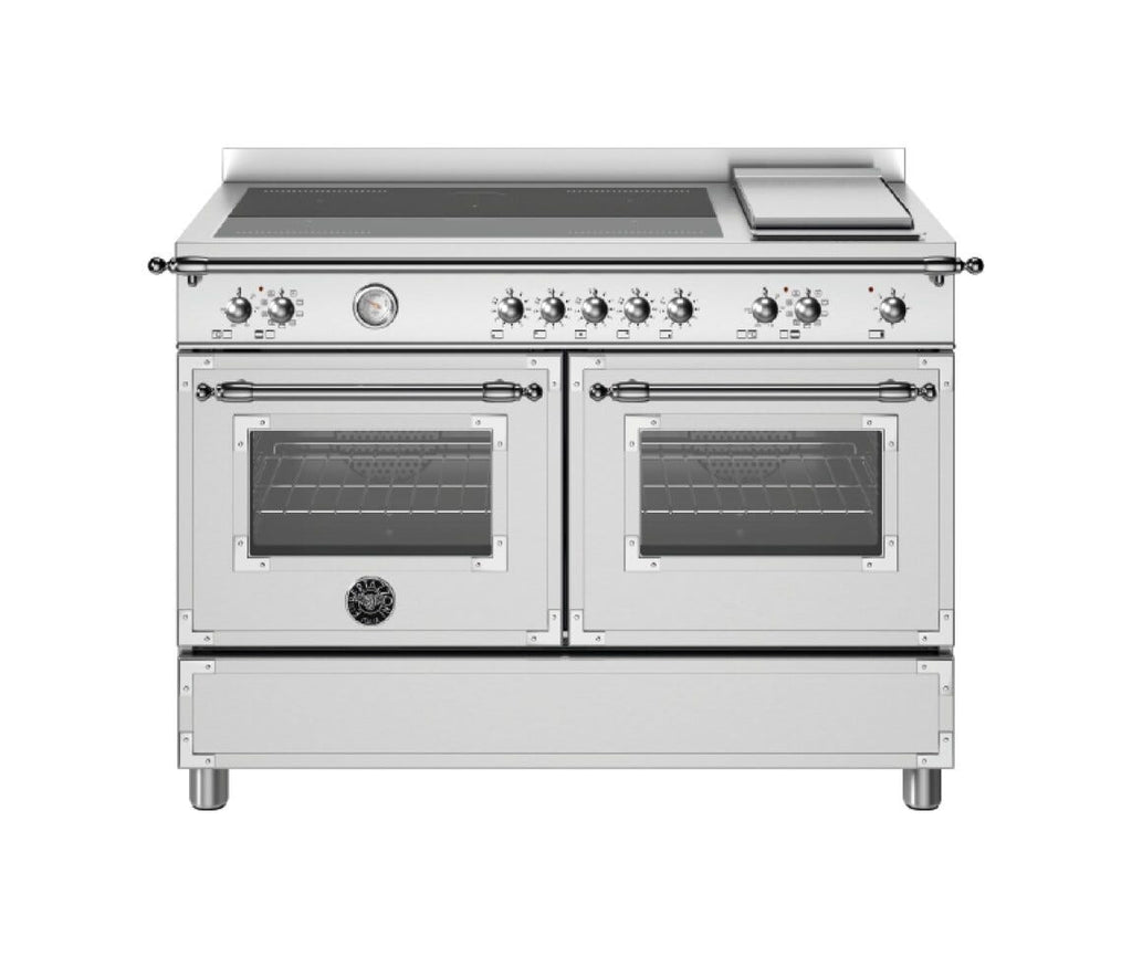 Bertazzoni HER125I2EXT Heritage Cucina da accosto cm. 120 - 5 zone induzione + 1 piastra elettrica + 2 forni elettrici - scaldavivande - inox