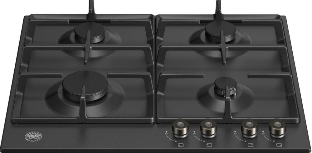 Bertazzoni OUTLET P604PRONE Piano cottura a gas 4 fuochi cm 60 - nero opaco - ARTICOLO NUOVO CON GRAFFI SU SMALTATURA (vedi foto) SENZA IMBALLO ORIGINALE
