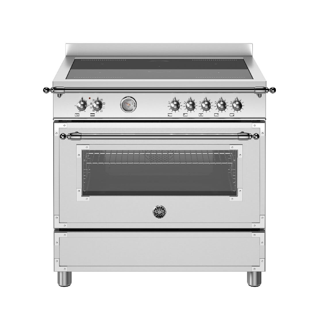 Bertazzoni HER95I1EXT Heritage Cucina da accosto cm. 90 - 5 zone cottura + forno elettrico - inox