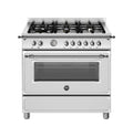 Bertazzoni HER96L1EXT Heritage Cucina da accosto cm. 90 - 6 fuochi gas + 1 forno elettrico - scaldavivande - inox