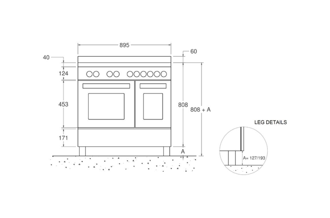 Bertazzoni HER96L2EXT Heritage Cucina da accosto cm. 90 - 6 fuochi a gas + 2 forni elettrici - inox