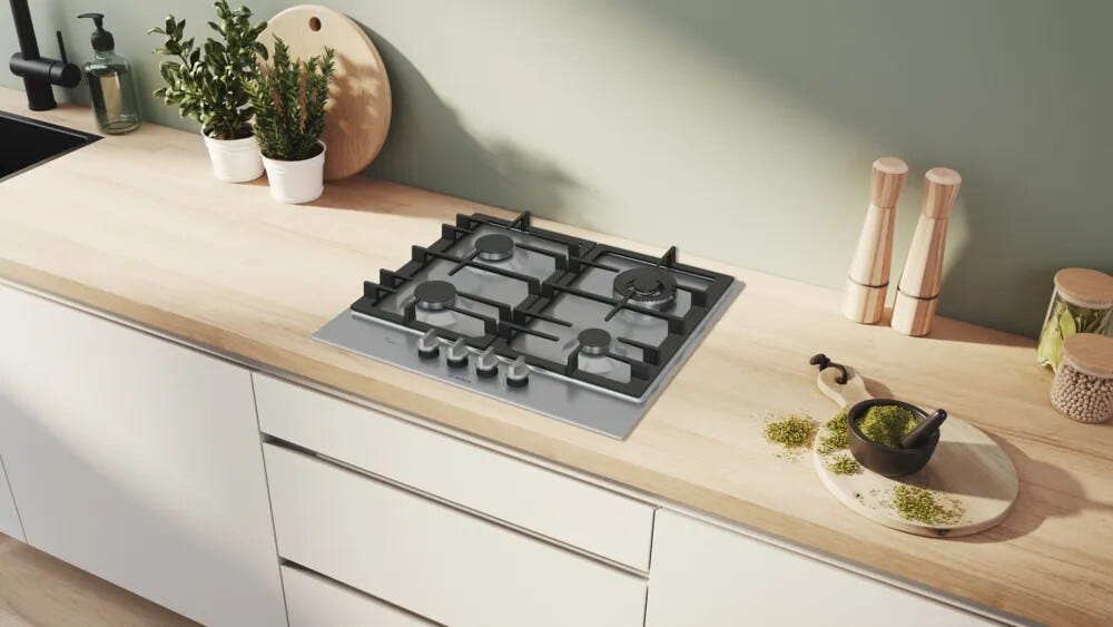 Bosch PCH6A5I95 6 Piano cottura a gas cm. 58 - inox