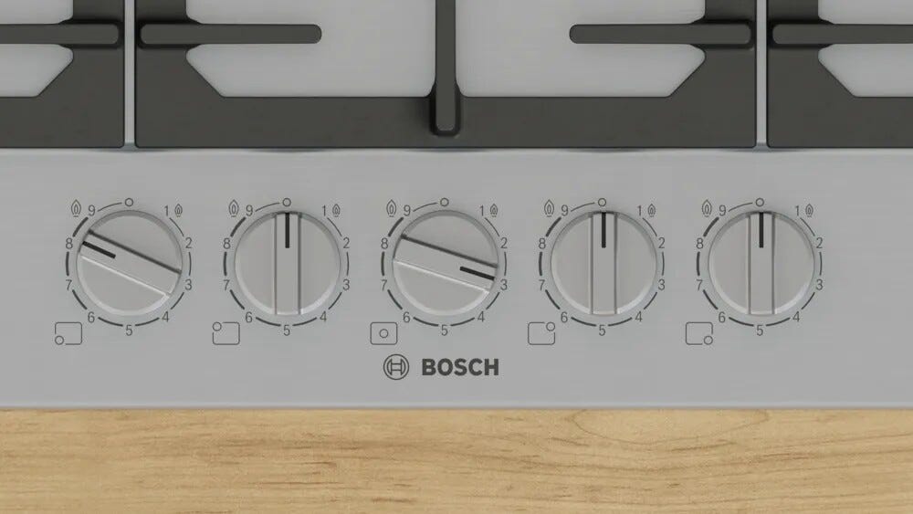 Bosch PCQ7A5I95 6 Piano cottura a gas cm. 78 - inox