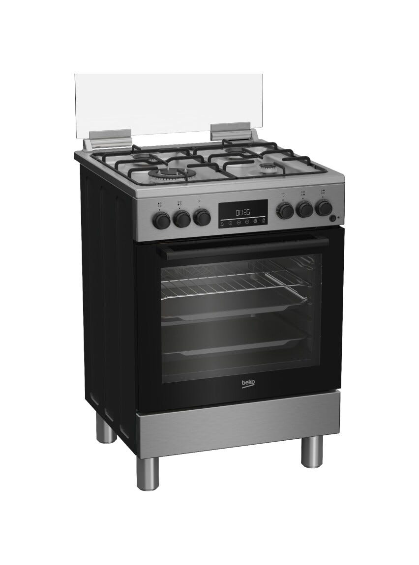 Beko FBE62310GX Cucina da accosto cm. 60 - 4 fuochi gas + 1 forno elettrico - inox