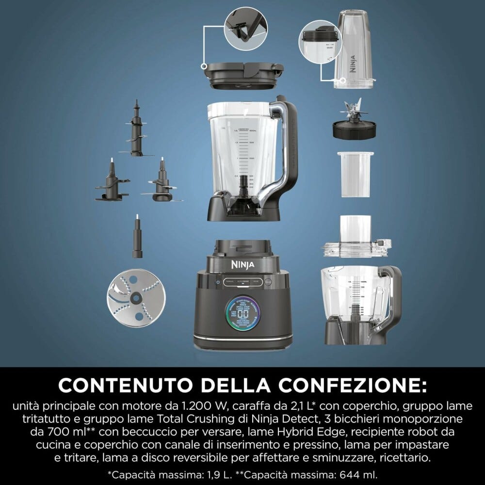 Ninja TB401EU Detect Robot da cucina multifunzione ad alta potenza 2.1 l. - nero
