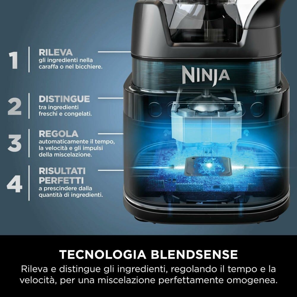 Ninja TB401EU Detect Robot da cucina multifunzione ad alta potenza 2.1 l. - nero