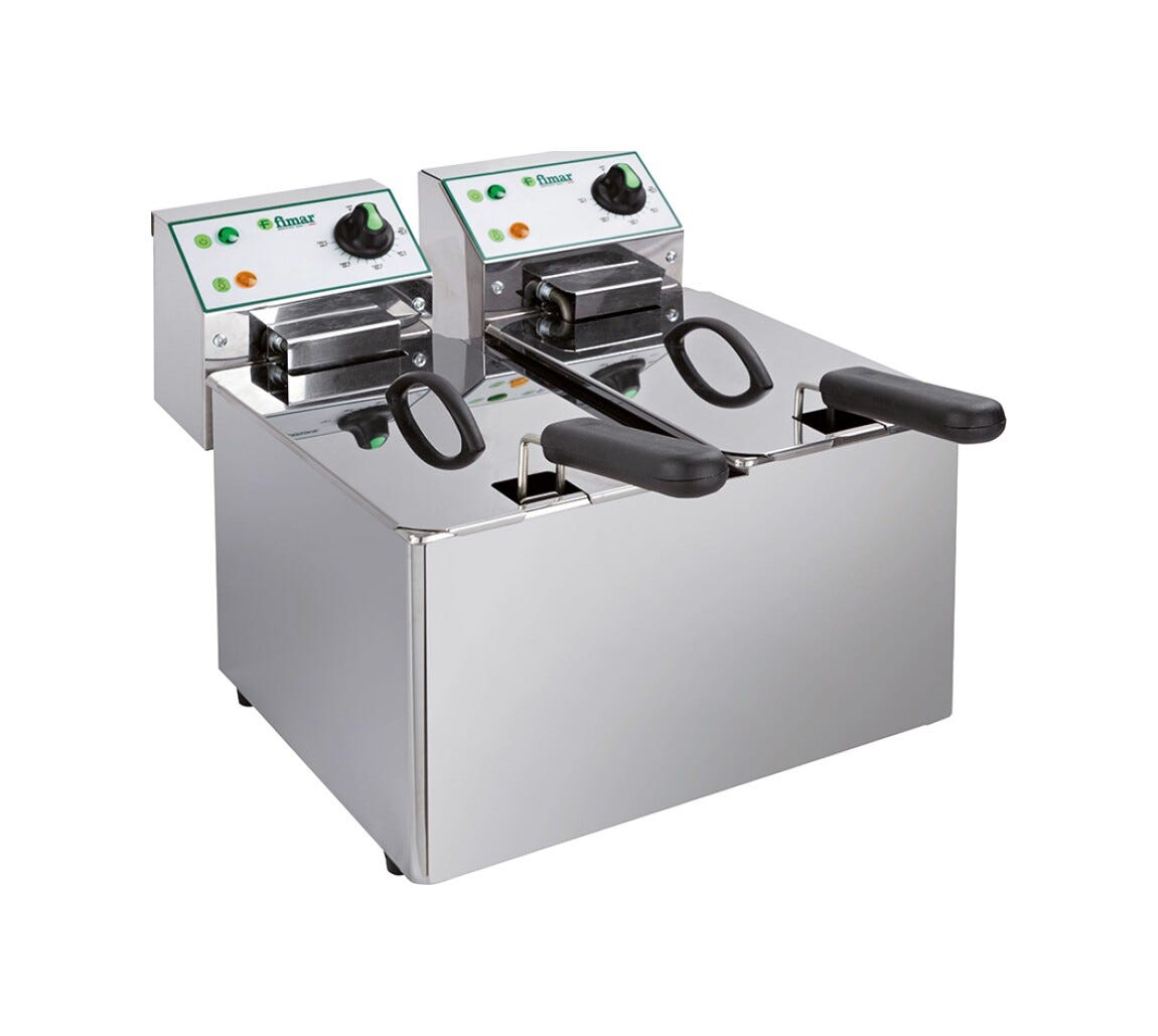 Fimar FR44N Friggitrice elettrica 2 cestelli - lt. 6+6