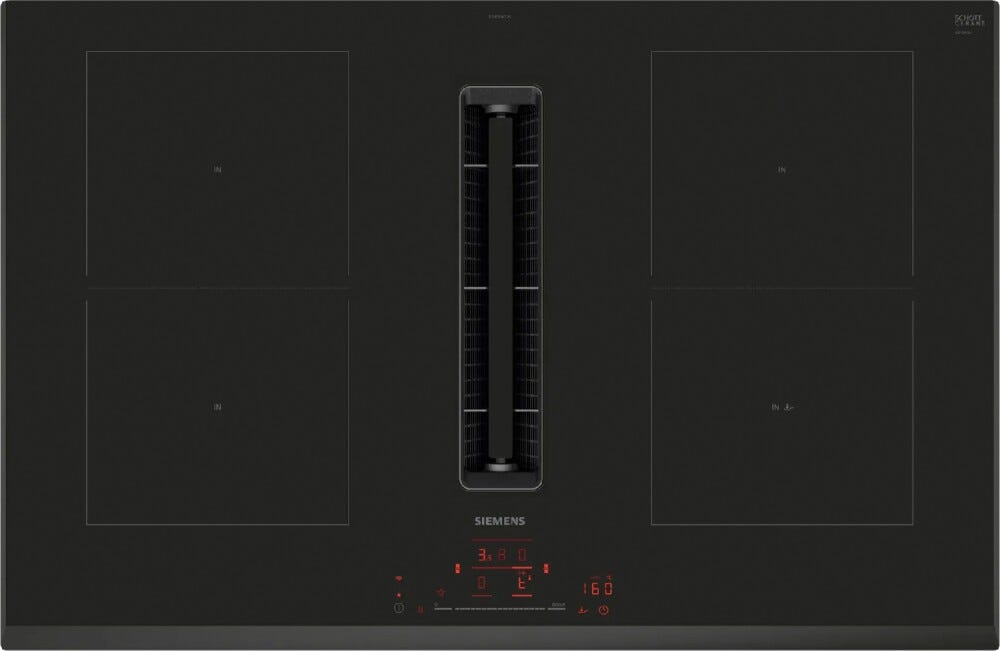 Siemens ED851HQ26E iq500 Piano cottura a induzione con cappa integrata cm. 80 - vetroceramica nero