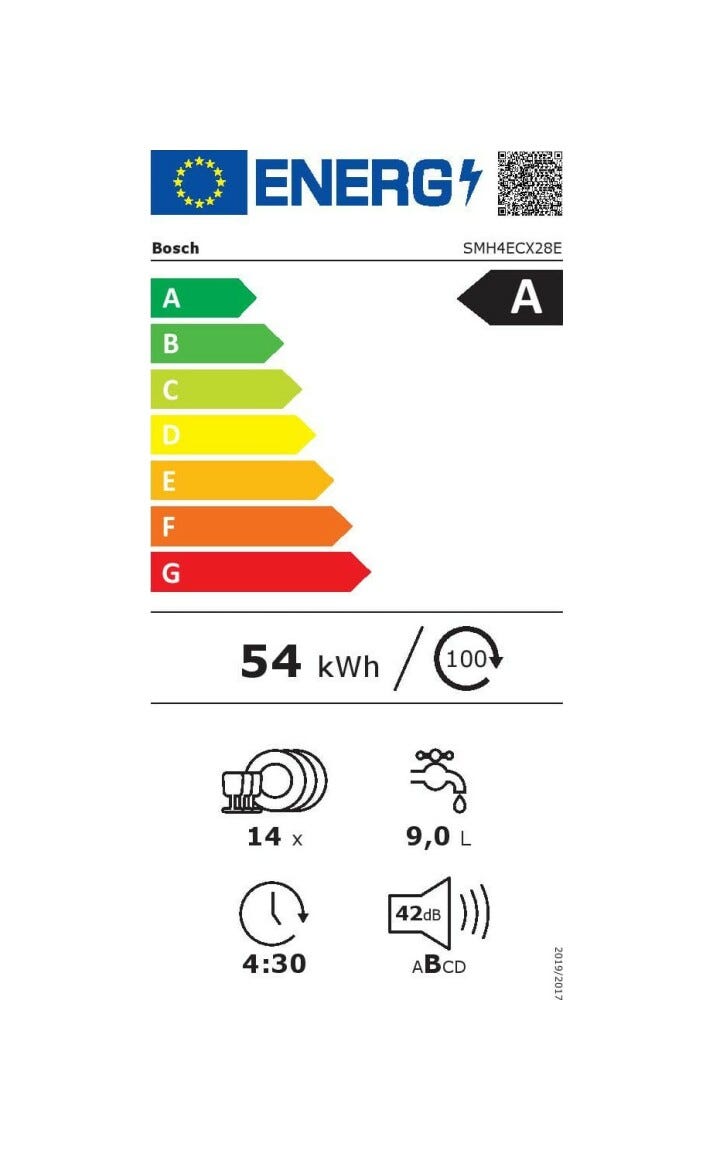 Bosch SMH4ECX28E 4 Lavastoviglie slim integrata totale cm. 60 - 14 coperti - cerniere sliding