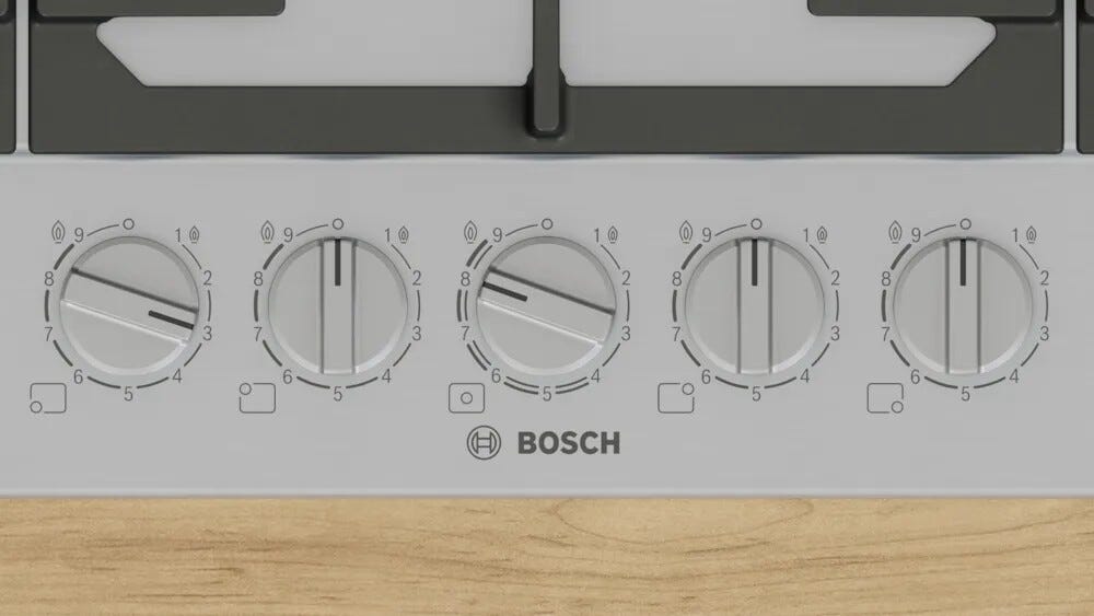 Bosch PCR9A5I90 Piano cottura a gas cm. 92 - inox