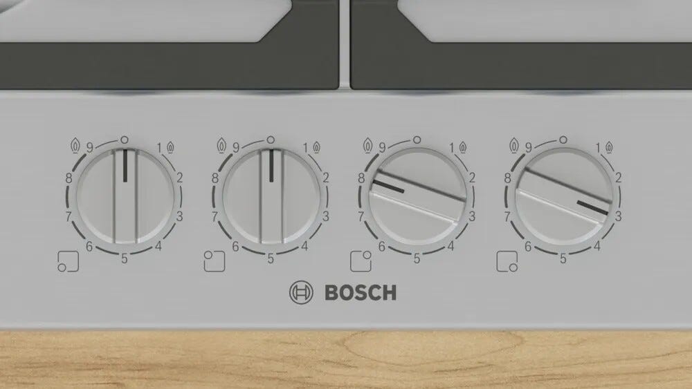 Bosch PCH6A5I90 Piano cottura a gas cm. 58 - inox