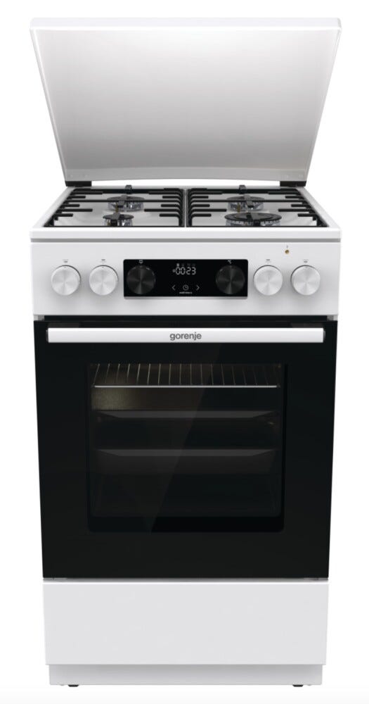 Gorenje GK5C63WH Cucina da accosto cm. 50 - 4 zone a gas + 1 forno elettrico - bianco