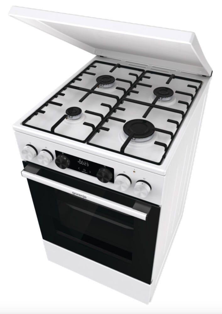 Gorenje GK5C63WH Cucina da accosto cm. 50 - 4 zone a gas + 1 forno elettrico - bianco