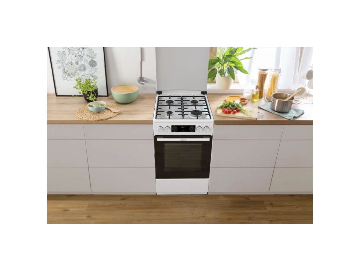 Gorenje GK5C63WH Cucina da accosto cm. 50 - 4 zone a gas + 1 forno elettrico - bianco