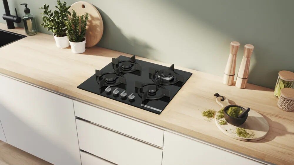 Bosch PPH6A6I10 6 Piano cottura a gas cm. 59 - vetro nero