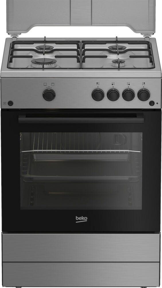 Beko FBG62010DX Cucina da accosto cm. 60 - 4 fuochi gas + 1 forno elettrico - inox