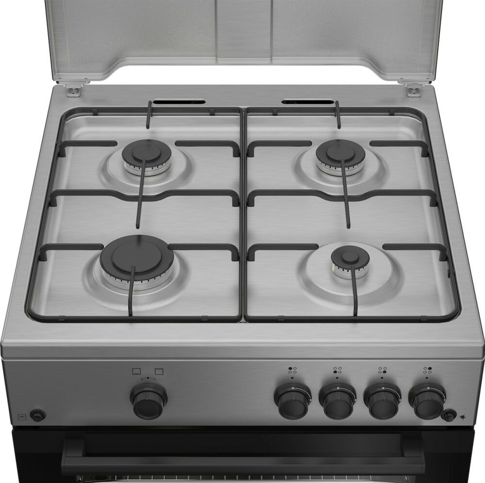 Beko FBG62010DX Cucina da accosto cm. 60 - 4 fuochi gas + 1 forno elettrico - inox
