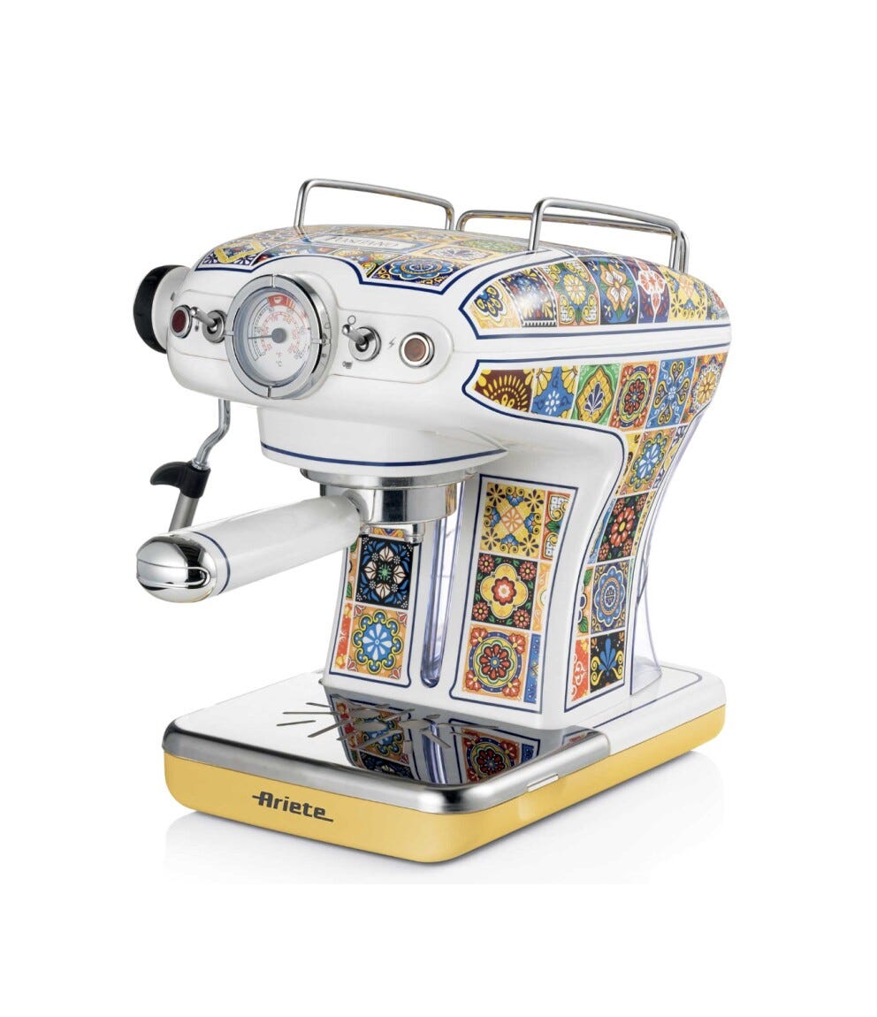 Ariete 1389/1P Positano Macchina per caffè espresso - bianco/giallo