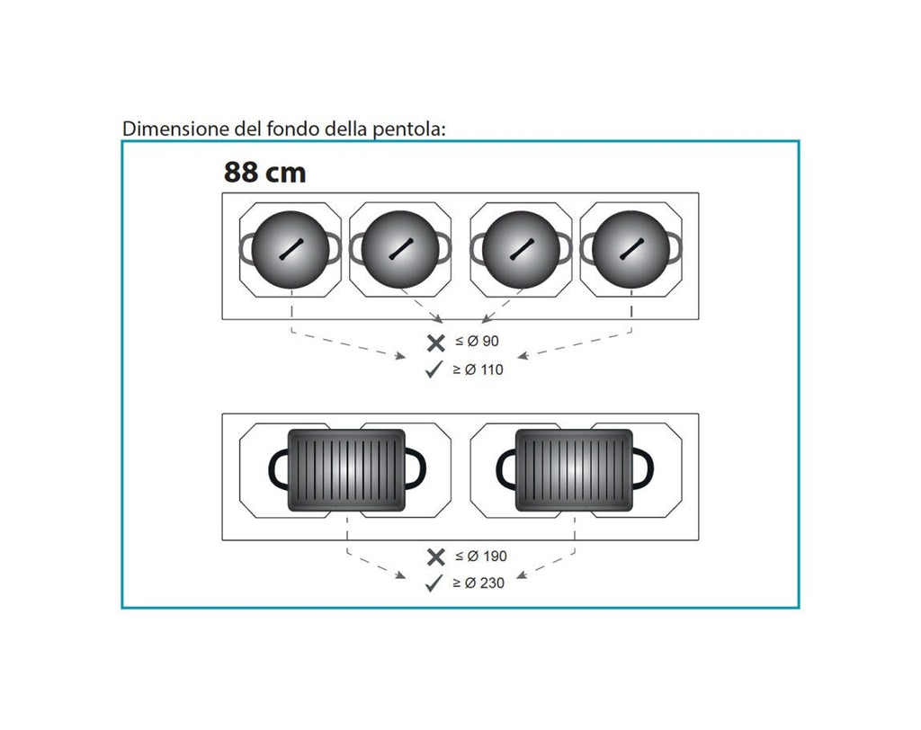 Falmec Induzione 88 cm (panoramico) COOKING SYSTEM Piano cottura a induzione cm 88 (panoramico) - vetroceramica nero lucido