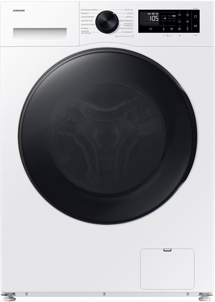 Samsung WD90DG5G34BEET Crystal Clean Lavasciuga slim cm. 60 - lavaggio 9 kg - asciugatura 5 kg - bianco