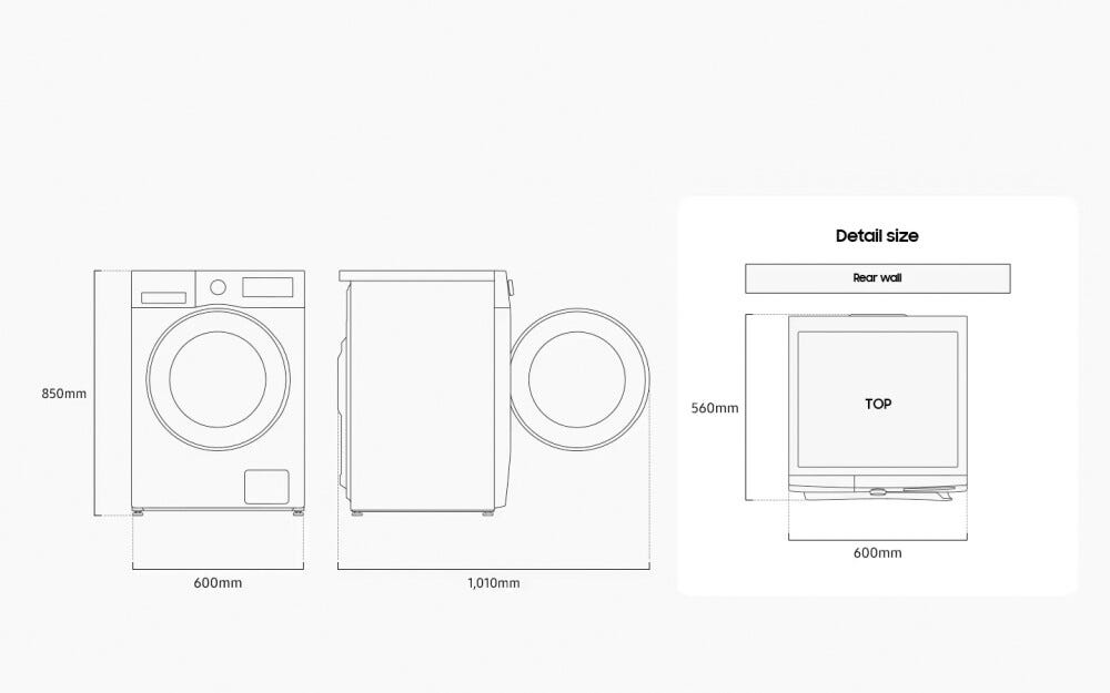 Samsung WD90DG5G34BEET Crystal Clean Lavasciuga slim cm. 60 - lavaggio 9 kg - asciugatura 5 kg - bianco