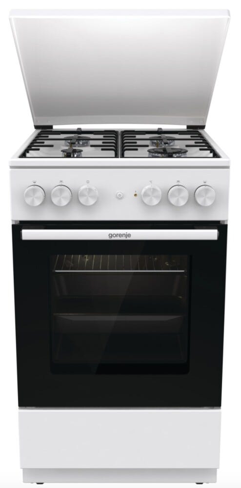 Gorenje GK5A22WH G400 Cucina da accosto cm. 50 - 4 zone a gas + 1 forno elettrico - bianco