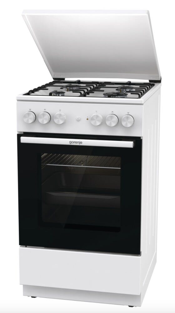 Gorenje GK5A22WH G400 Cucina da accosto cm. 50 - 4 zone a gas + 1 forno elettrico - bianco