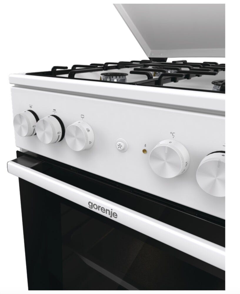 Gorenje GK5A22WH G400 Cucina da accosto cm. 50 - 4 zone a gas + 1 forno elettrico - bianco