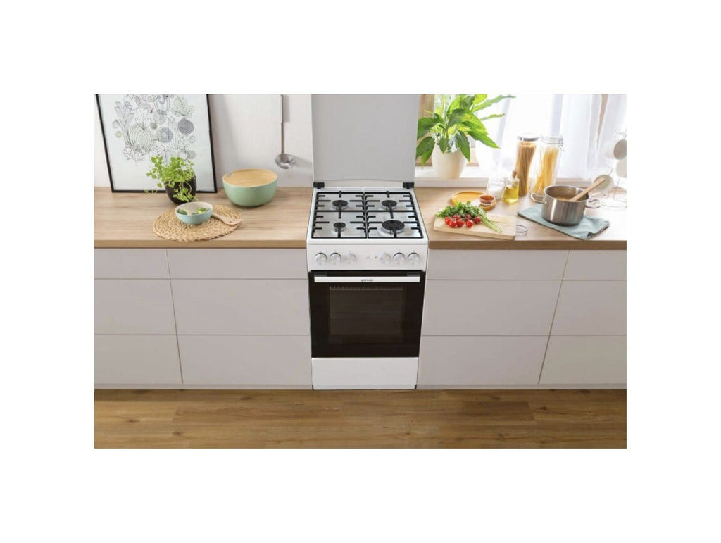 Gorenje GK5A22WH G400 Cucina da accosto cm. 50 - 4 zone a gas + 1 forno elettrico - bianco