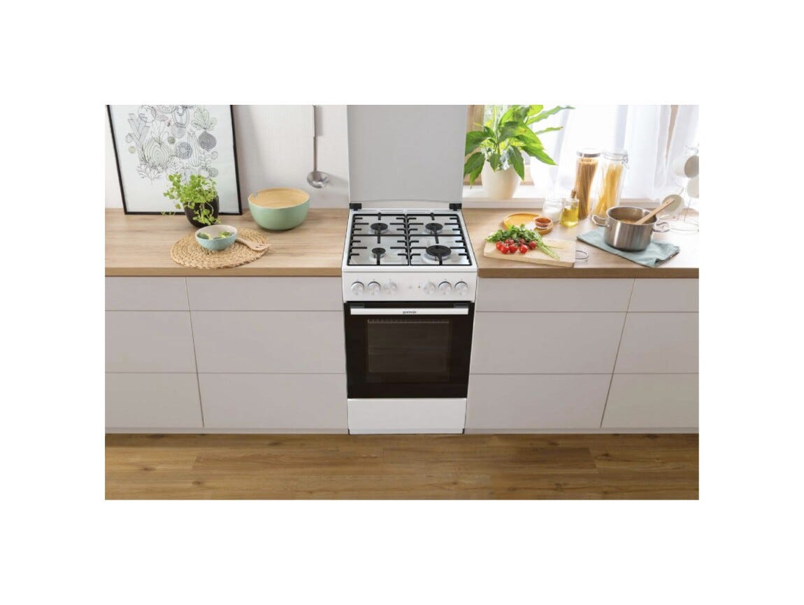 Gorenje GK5A22WH G400 Cucina da accosto cm. 50 - 4 zone a gas + 1 forno elettrico - bianco