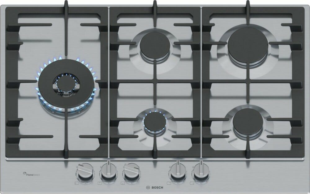 Bosch PCS7A5I90 6 Piano cottura a gas cm. 75 - inox