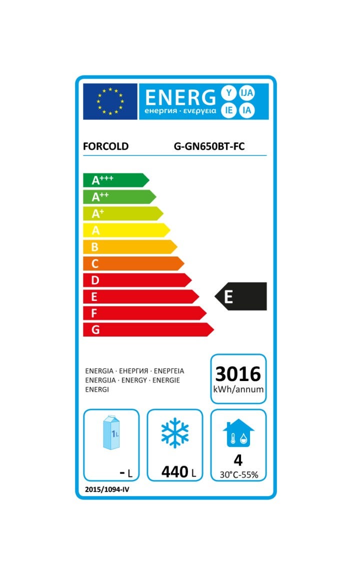 Fimar G-GN650BT-FC FORCOLD Armadio refrigerato ventilato lt. 650 - inox