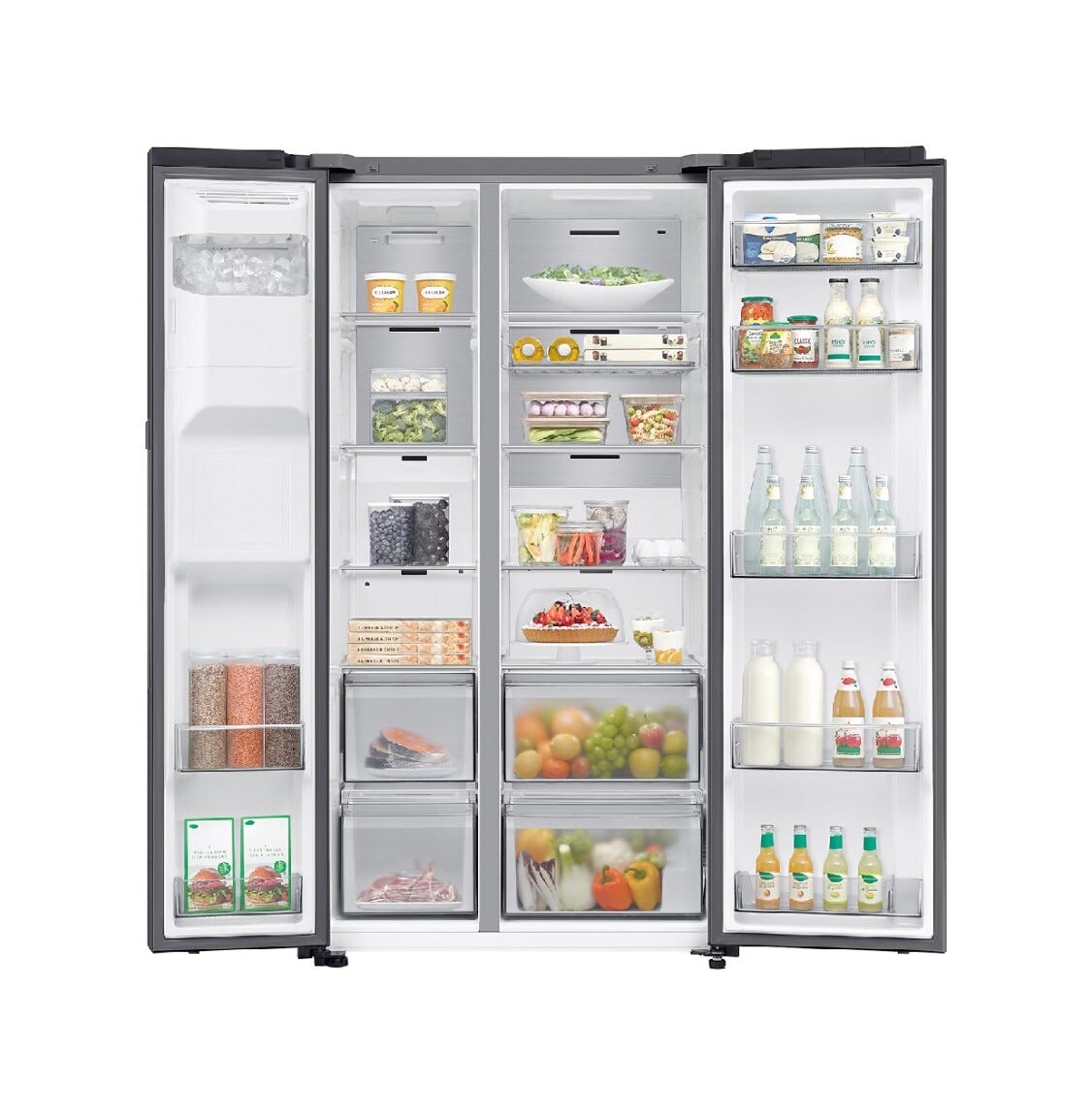 Samsung RS80F66KBFEF Frigorifero con congelatore side by side cm. 91 h. 178 - lt. 634 - black