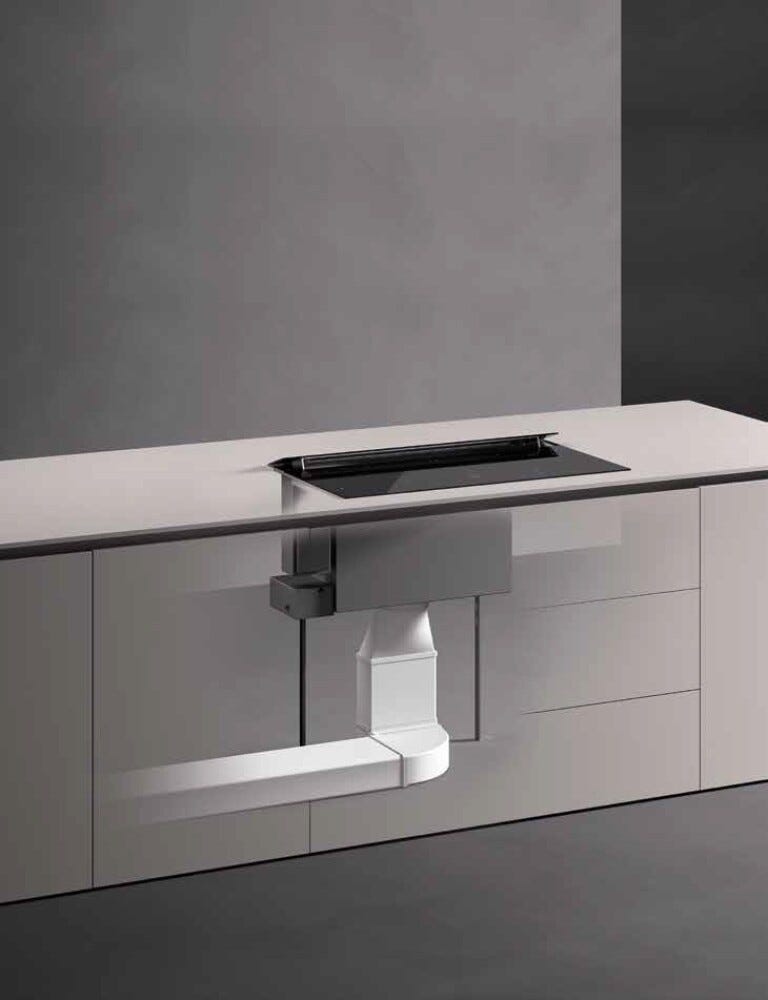 Falmec BRERA 90 COOKING SYSTEM Piano cottura a induzione cm 90 in vetroceramica nero lucido con cappa integrata da 800 m3/h