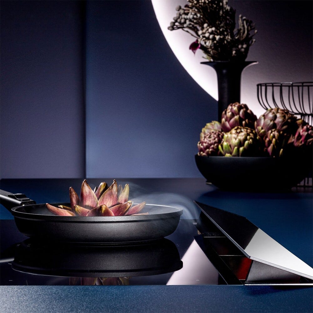Falmec BRERA 90 COOKING SYSTEM Piano cottura a induzione cm 90 in vetroceramica nero lucido con cappa integrata da 800 m3/h